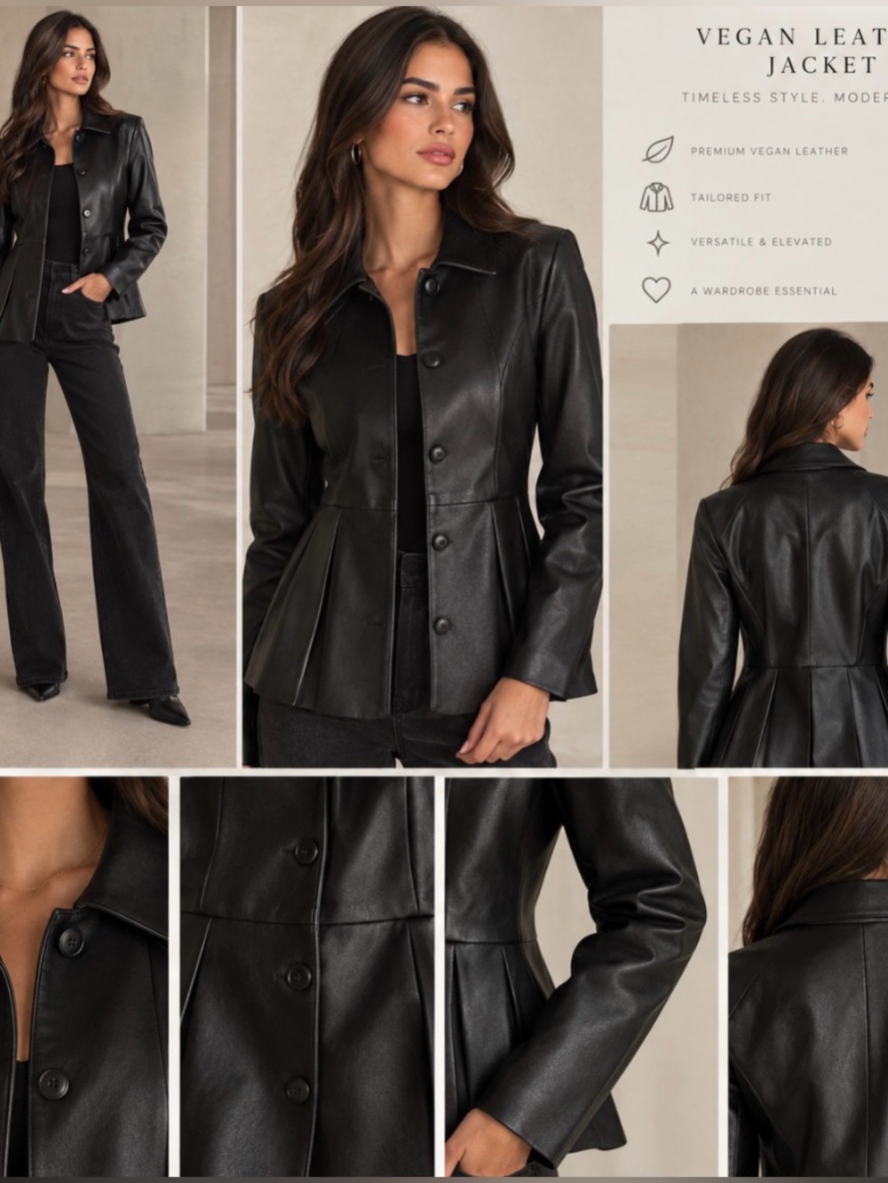 Vegan Leather 90s style Coat